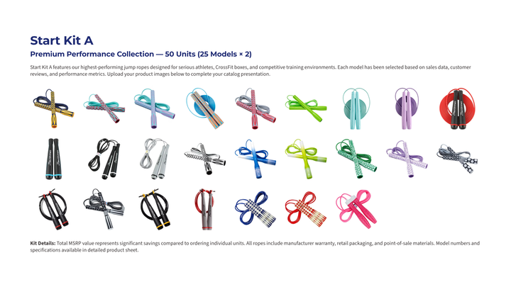 KSY Jump Rope Starter Pack (50 Units) | Commercial Grade Speed Ropes & Retail Bundle | 200%+ Margin Profit Center for Gym Owners