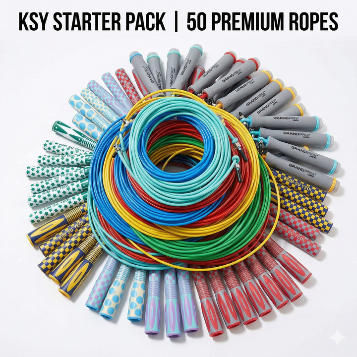 KSY Jump Rope Starter Pack (50 Units) | Commercial Grade Speed Ropes & Retail Bundle | 200%+ Margin Profit Center for Gym Owners